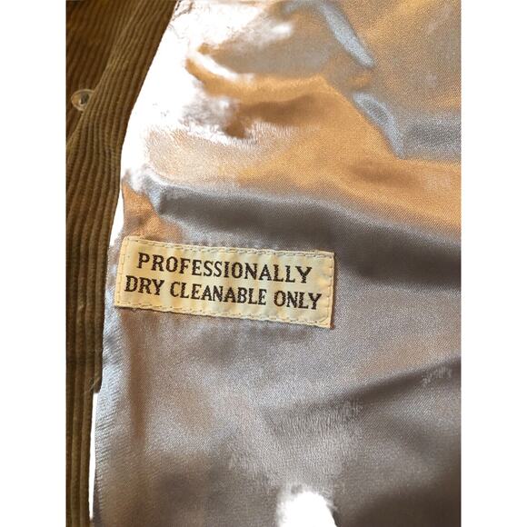 Vintage Lakeland Button Front Tan Corduroy Fully Lined Men Jacket Coat USA Sz 40 - Picture 7 of 9